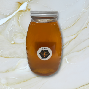 2 Pound Pure Raw Honey Glass Jar